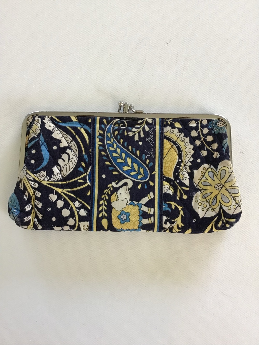 Vera Bradley Navy Blue Floral Kiss-Lock Clutch